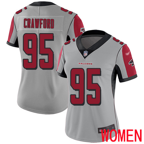 Atlanta Falcons Limited Silver Women Jack Crawford Jersey NFL Football #95 Inverted Legend->youth nfl jersey->Youth Jersey